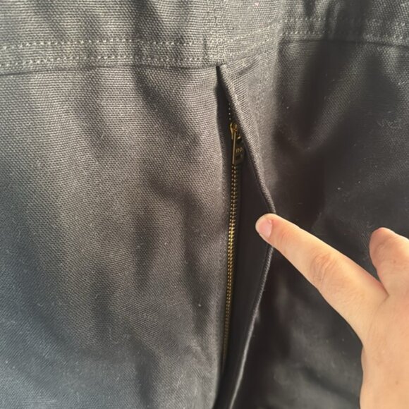 CARHARTT Cotton Insulated Quilted Bib Overalls Black size 38x 34 - Picture 6 of 12